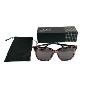 NEW DIFF Hailey Tortoise Shell Sunglasses Black Sides DE01-0255-HMGRN 54-19-45